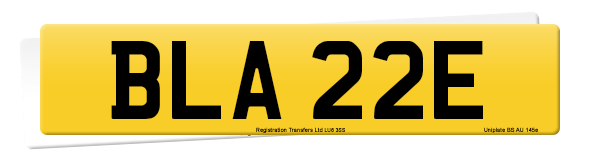 Registration number BLA 22E